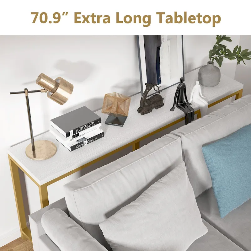 70.9 inch Extra Long Console Table Behind Sofa Couch, Narrow Entryway Table