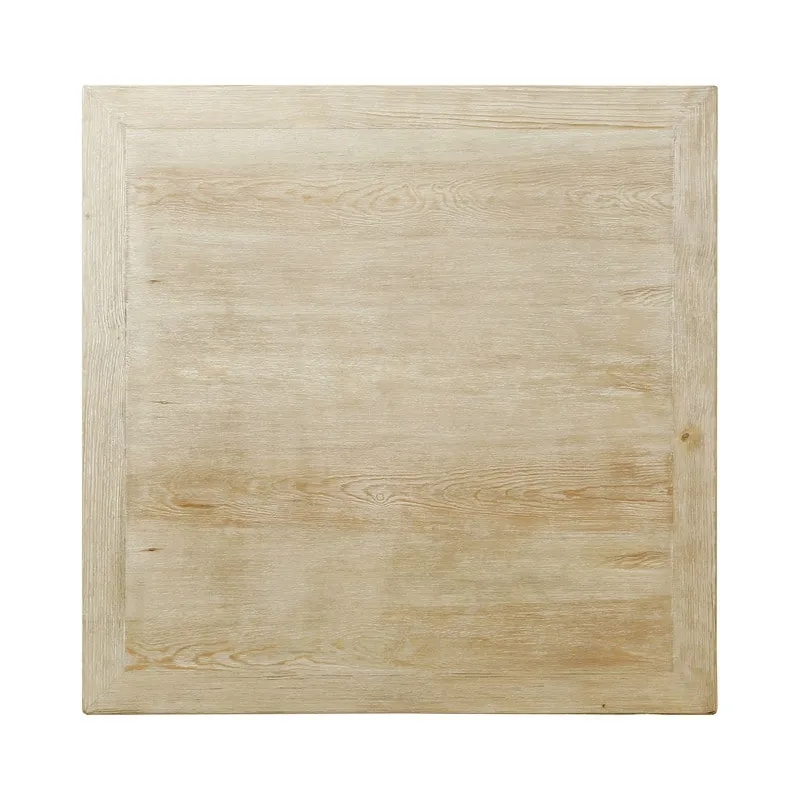 Artissance 39.4L Square Weathered White Washed Wood Indoor Peking Grand Framed Coffee Table