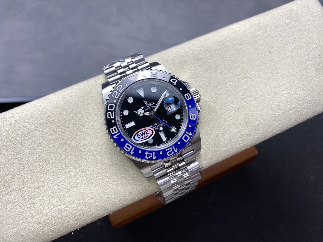 GMT-Master II replica watch on display cushion