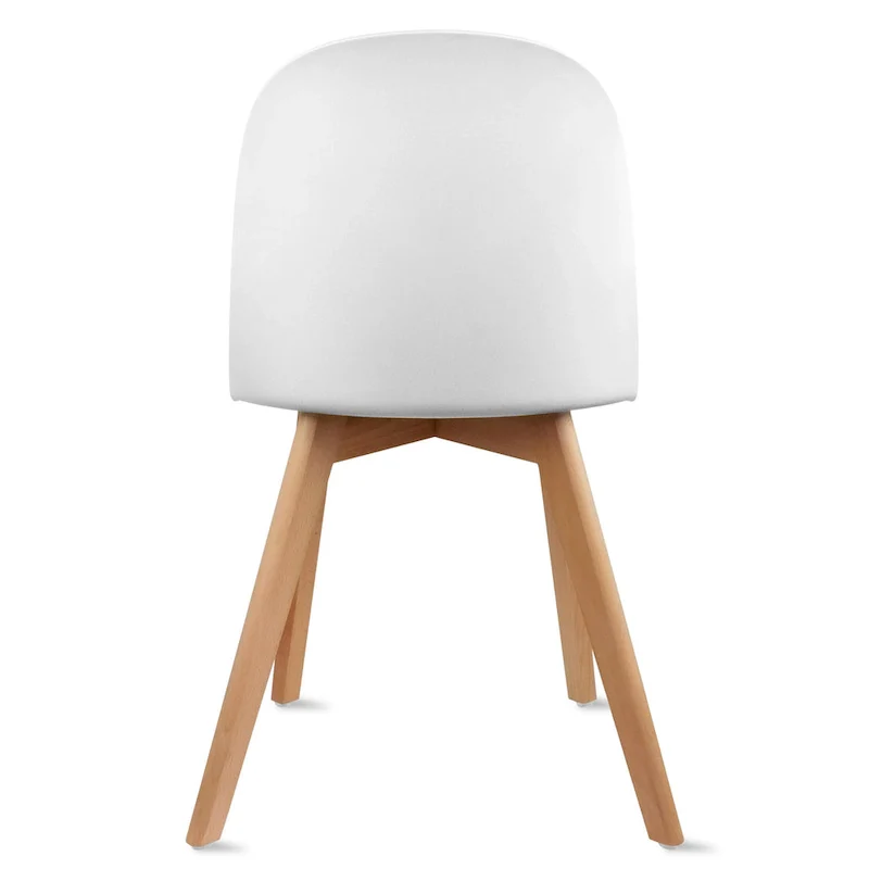 Set of 2 Plastic Dining Side Chairs with Wood Base
