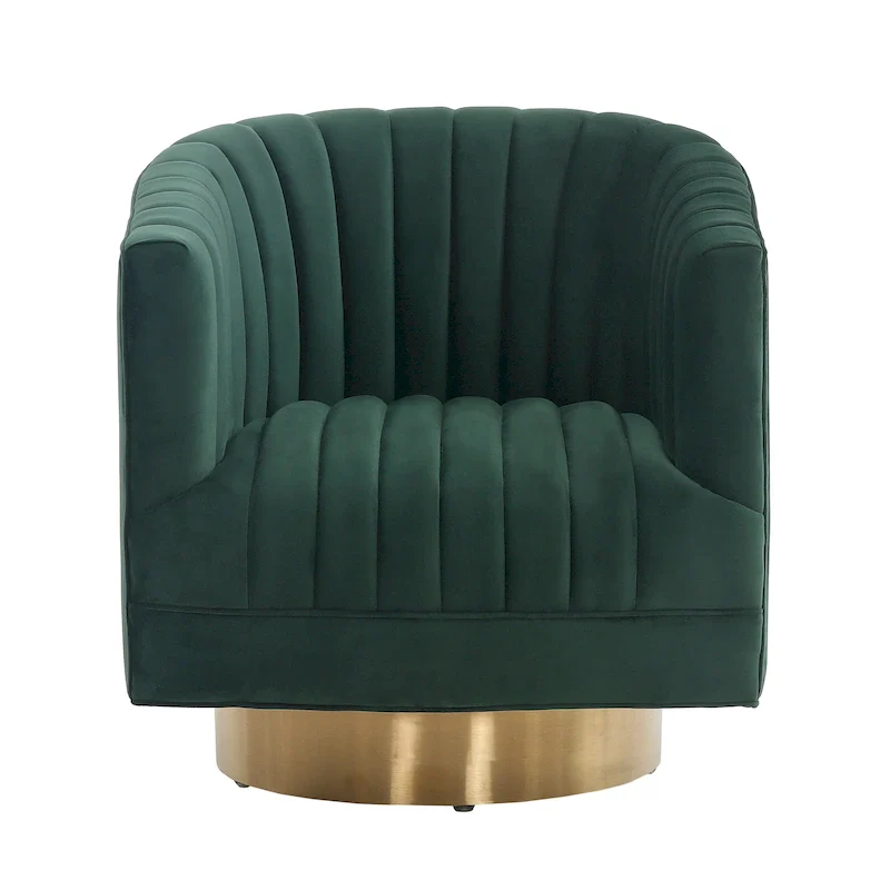 Couture Matejka Swivel Channel Tufted Barrel Chair - 28  W x 31  L x 30  H - 28Wx31Dx30H