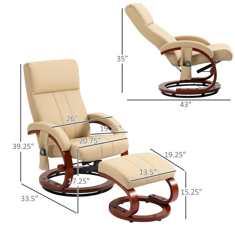 Modern 26 Swivel Recliner Chair