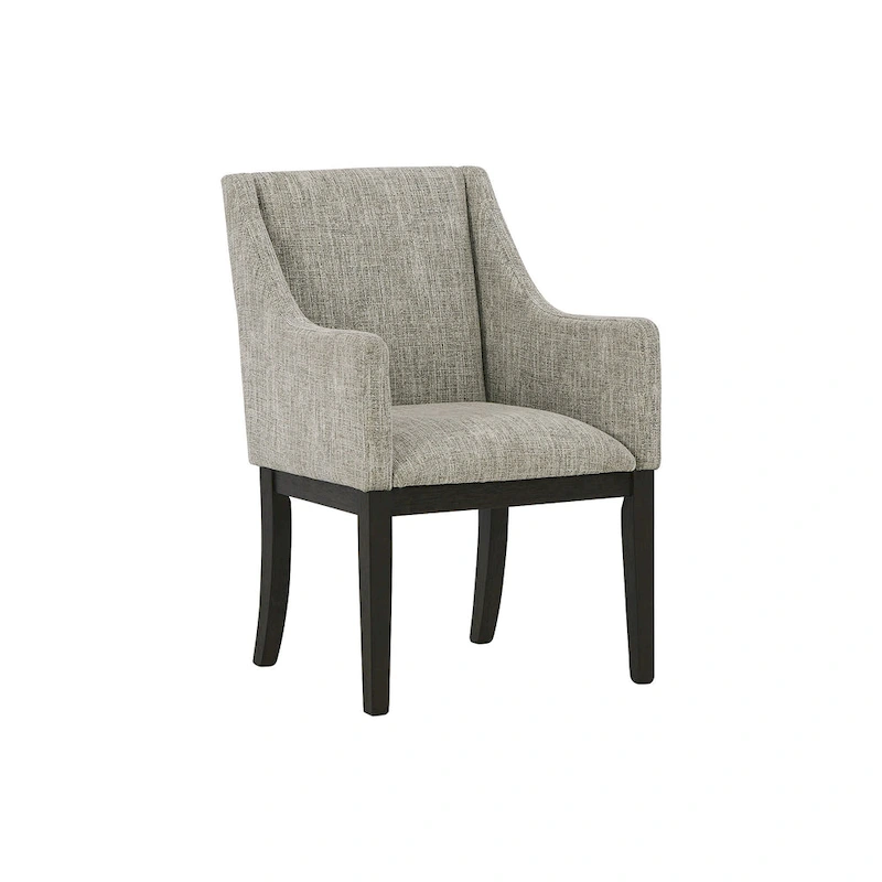 Burkhaus Dark Brown Dining Upholstered Arm Chair, Set of 2 - 21 W x 24 D x 36 H