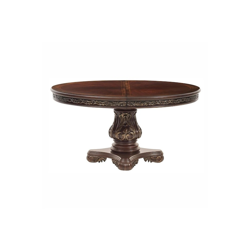 Shelby Cherry Traditional Fabric Oval Double Pedestal Dining Room Set