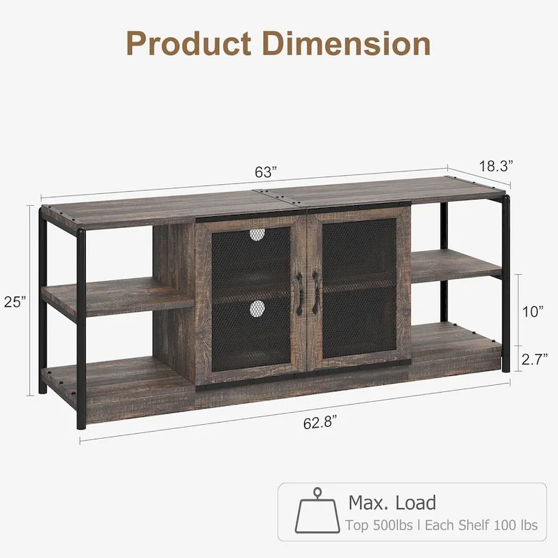65-Inch Long Wooden TV Stand