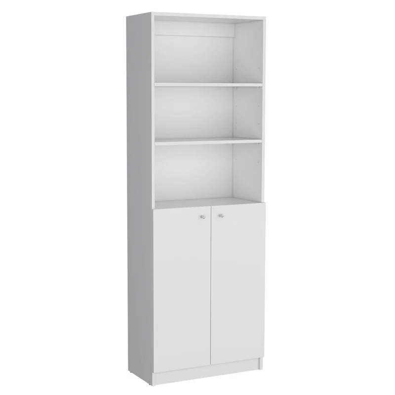 3pc Bookcase set 74 Wide 4-Shelf Double Cabinet