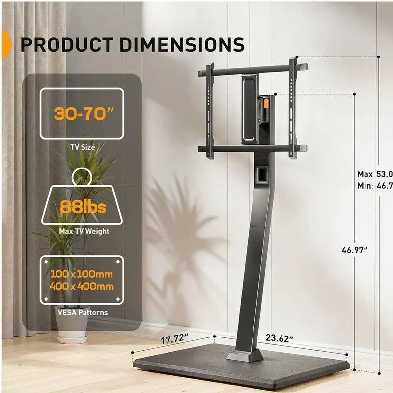 Rolling TV Stand with Power Outlet