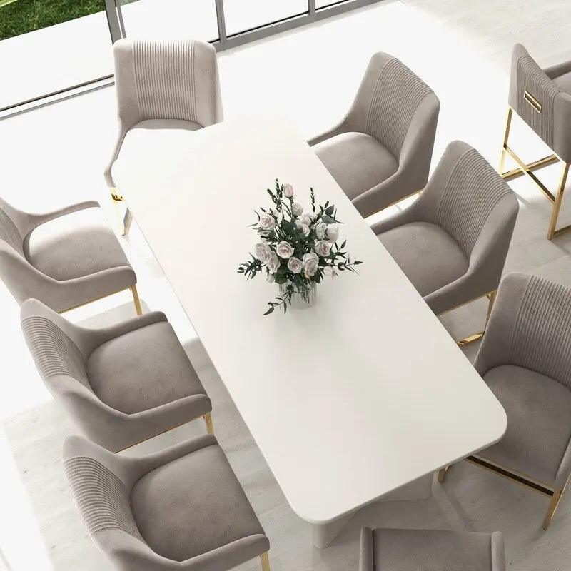 SEYNAR Contempoary Velvet Dining Chair with Metal Frame Legs, set of 4