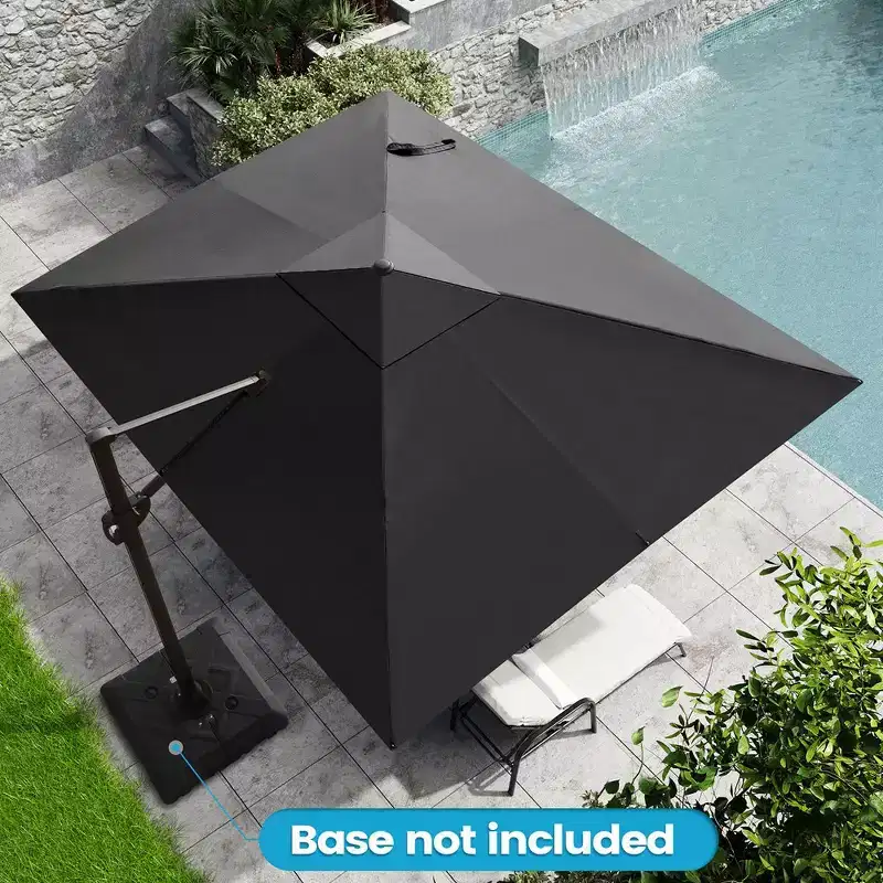 Crestlive Products 9x11FT Cantilever Patio Offset Umbrella 1-Tier Top No Base