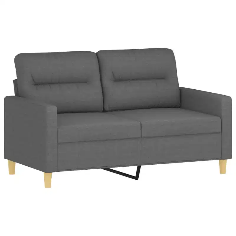 2-Seater Sofa Dark Grey Fabric (100% polyester), metal, textilene