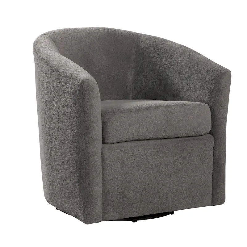 Barrel Style Swivel Accent Chair in Performance Fabric