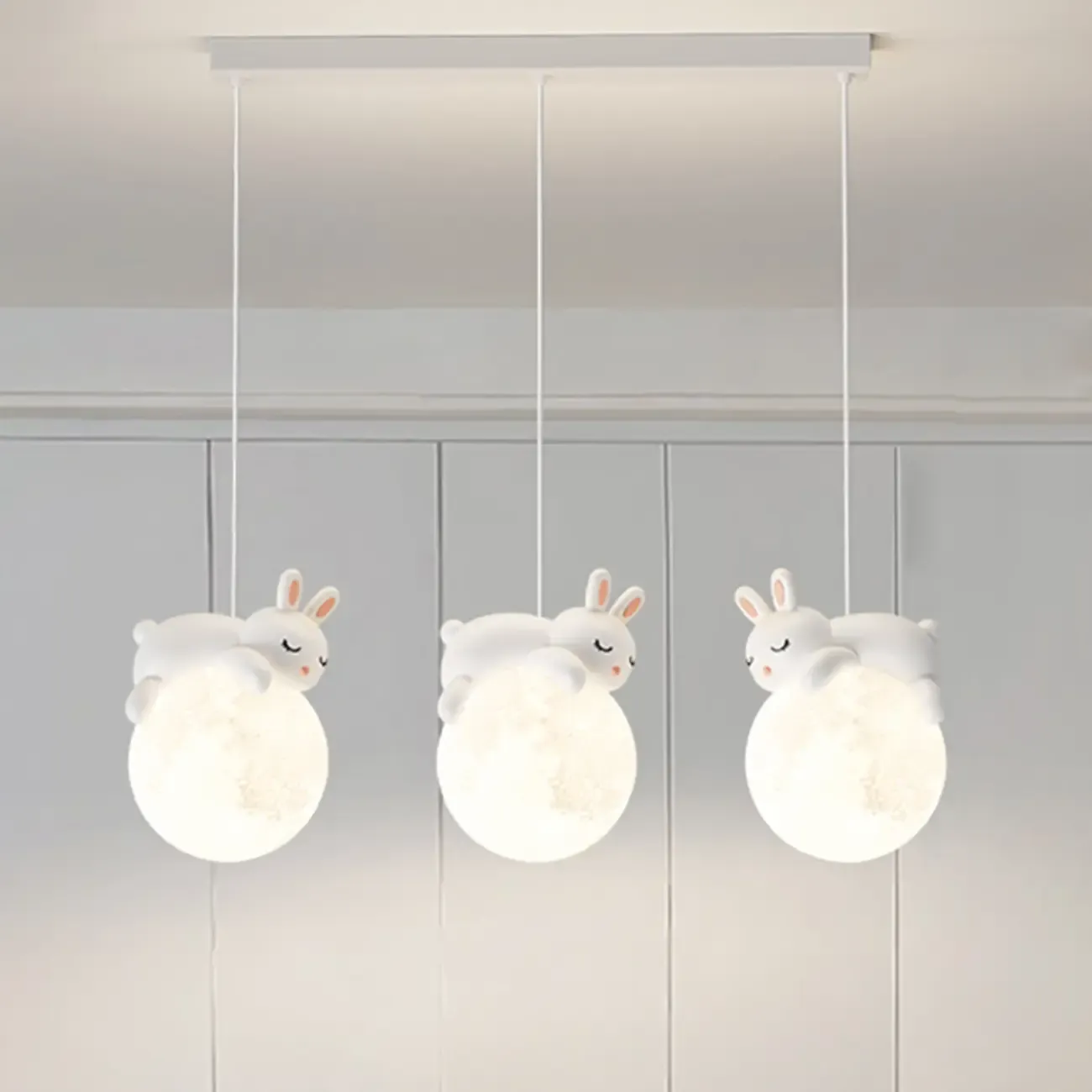 Kids Cute Bear-Moon LED Island Pendant Light