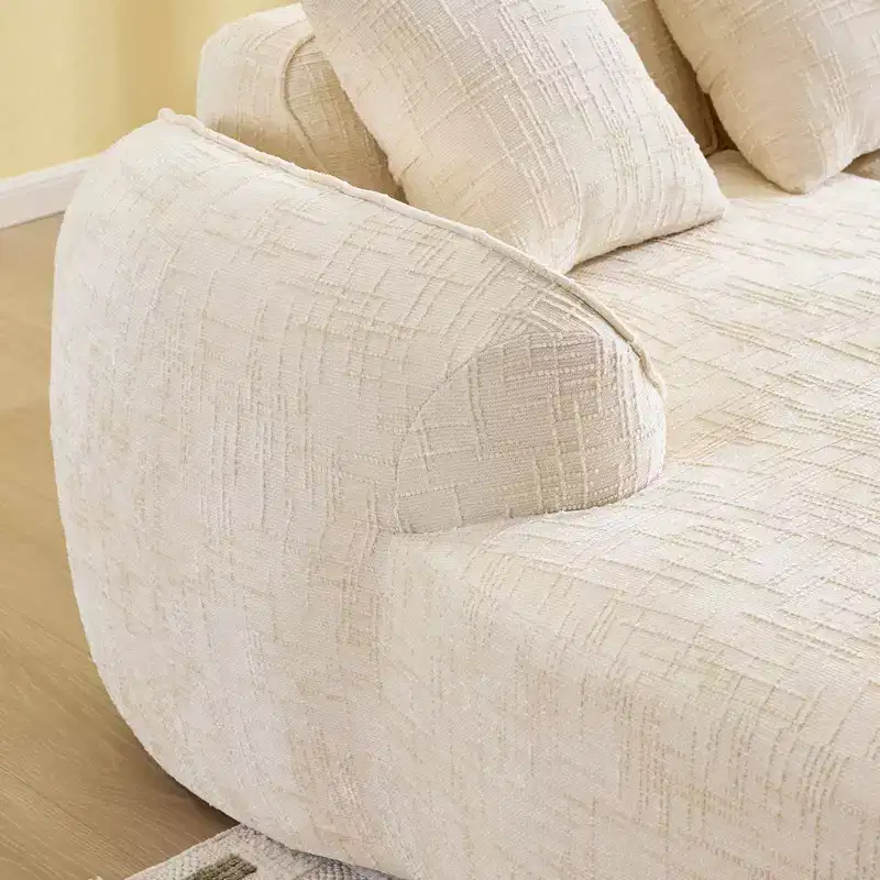 EHMKNP 101 L-Shaped Sectional Sofa with Curved Chaise  Modular Chenille Cloud Couch, No Assembly Required
