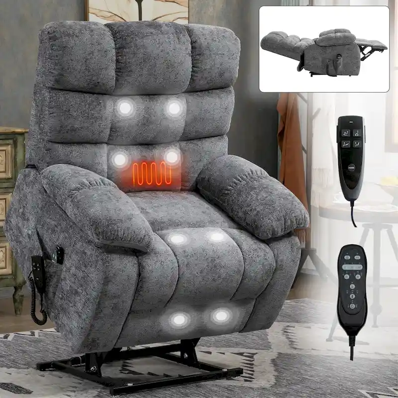 Large Manual Upholstered Recliner Chair