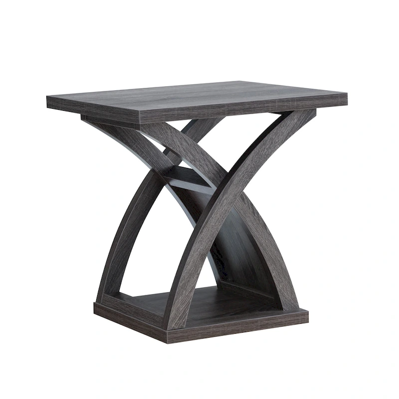 DH BASIC Transitional Distressed Grey 22-inch 1-Shelf End Table by Denhour