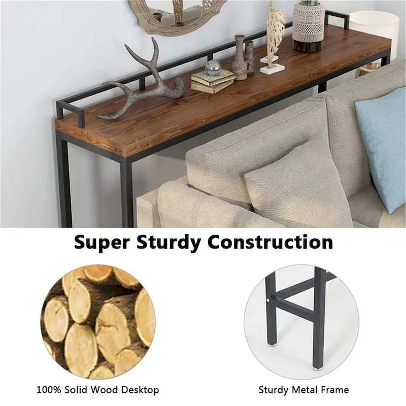 Narrow Console Table, Sofa Table Behind Couch, Hallway Entrance Table