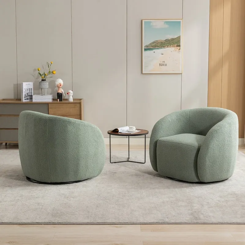 SEYNAR Modern Glam Upholstered 360 Degree Swivel Accent Armchair Set of 2