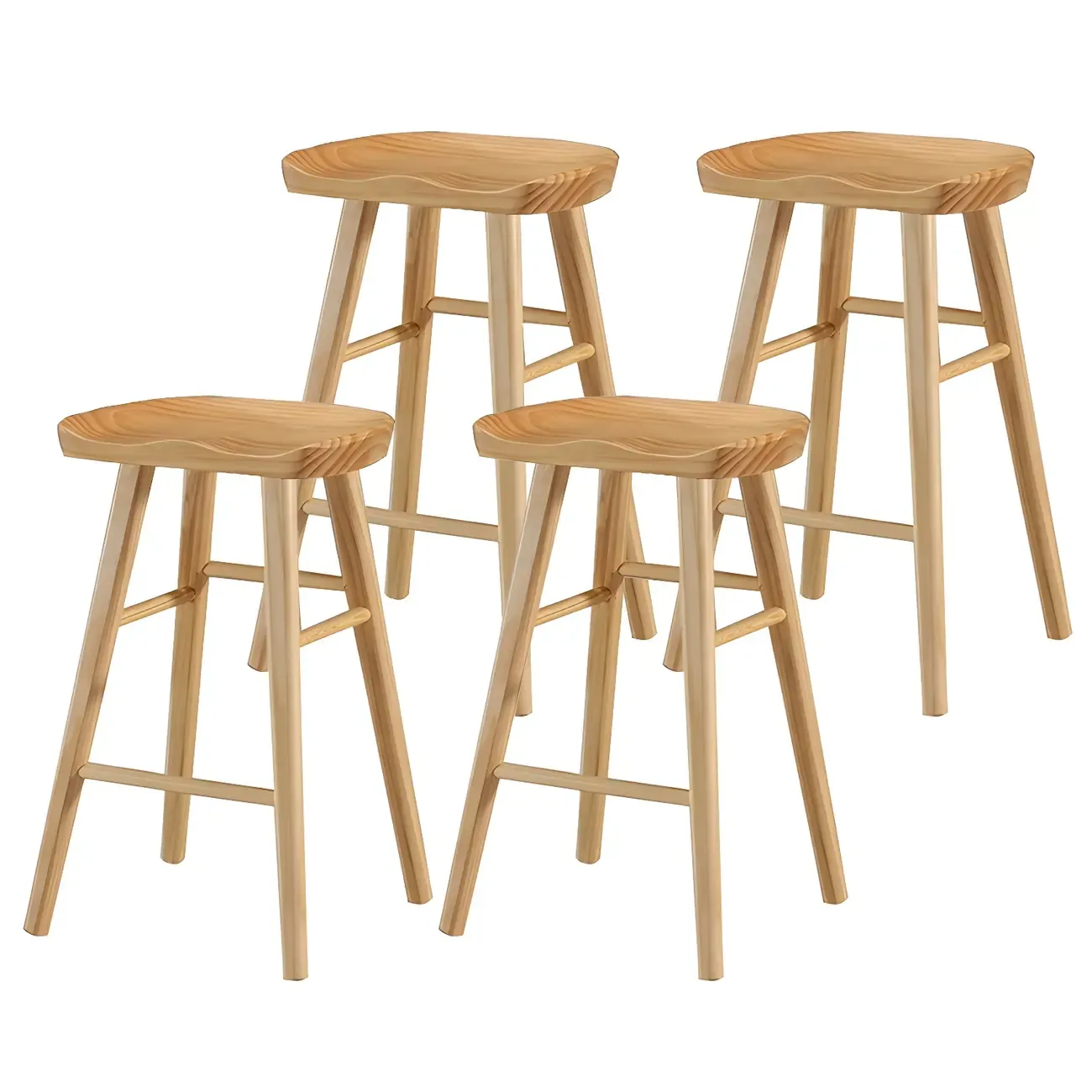 Rustic Saddle Backless Bar Stool Counter Height