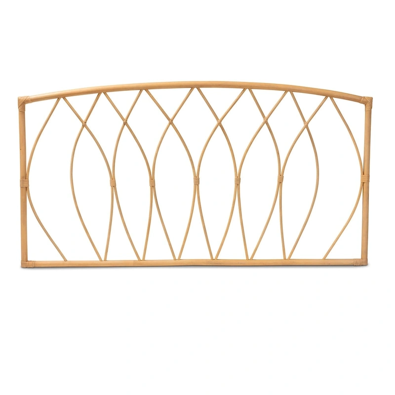 Halia Modern Bohemian Natural Rattan Wall-mountable Headboard-Queen