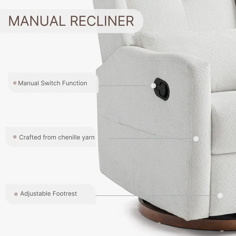 Lincoln Manual Swivel Glider Recliner with Lumbar Pillow