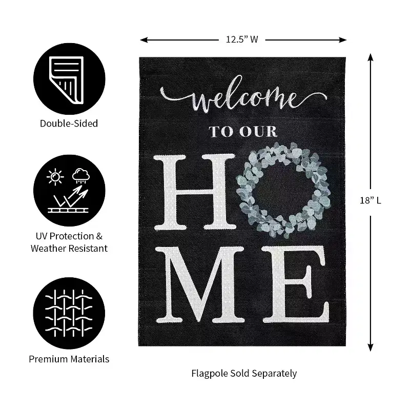 Evergreen Eucalyptus Welcome Garden Burlap Flag 12.5 x 18 Inches Indoor Outdoor Decor