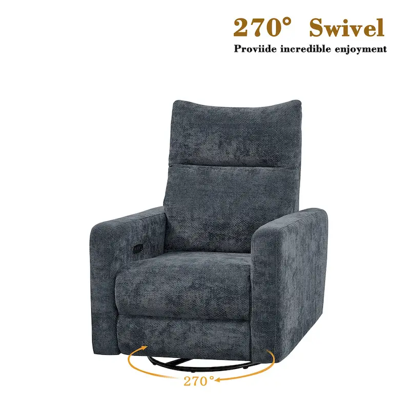 Olmas 33.5 W Power Swivel Glider Recliner with USB Charger Set Of 2