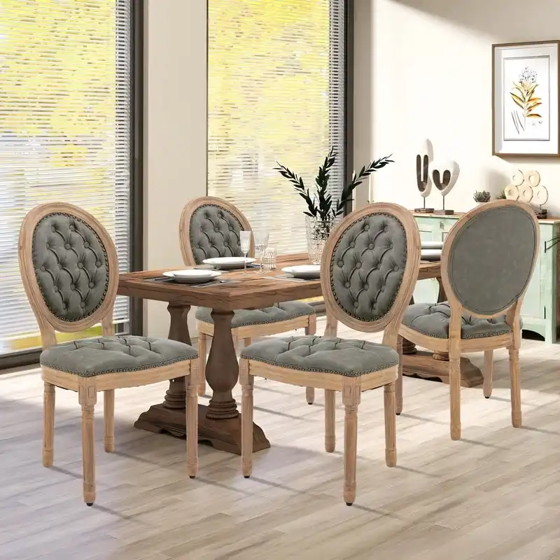 French Dining Chair with Nailhead Trim Set of 4