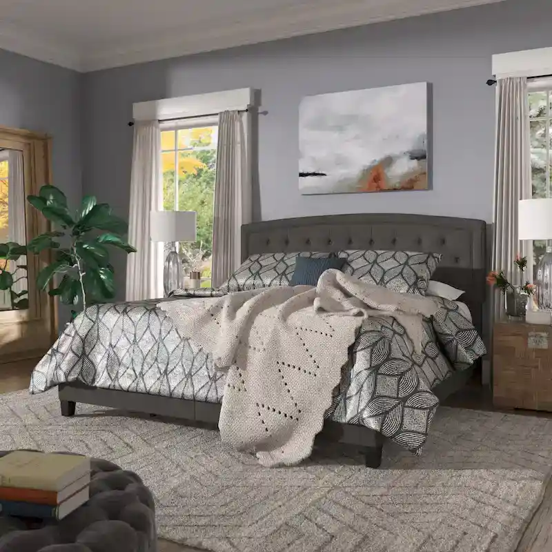 Fontana Adjustable Diamond-tufted Arched Back Bed by