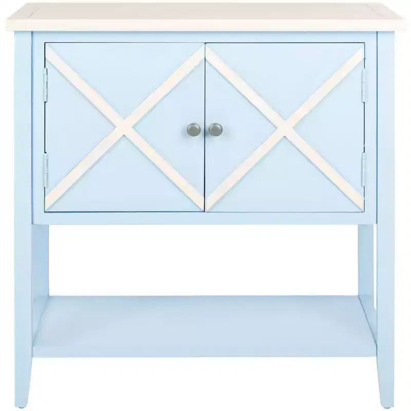 Polly Sideboard - AMH6599 - Light Blue/White - Safavieh Couture