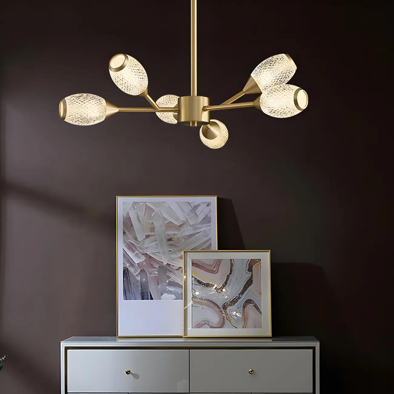 Mid-Century Modern Globe Brass Sputnik Chandelier