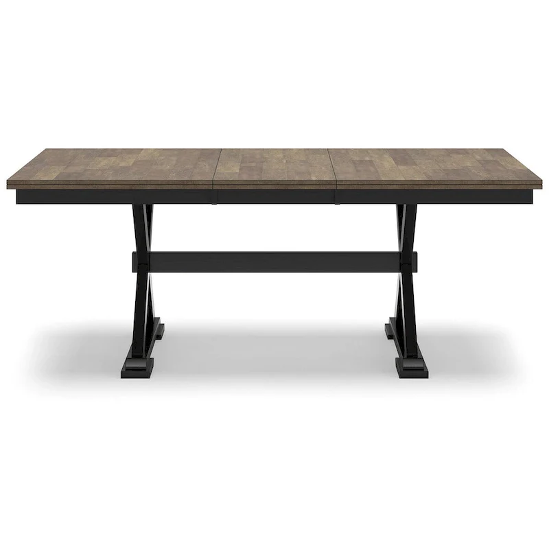Brown and Black Extension Dining Table Seats 8
