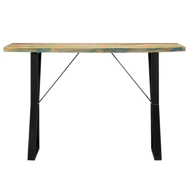 Solid Reclaimed Wood Dining Table with Iron Legs — 47.2 x 23.6 x 29.9