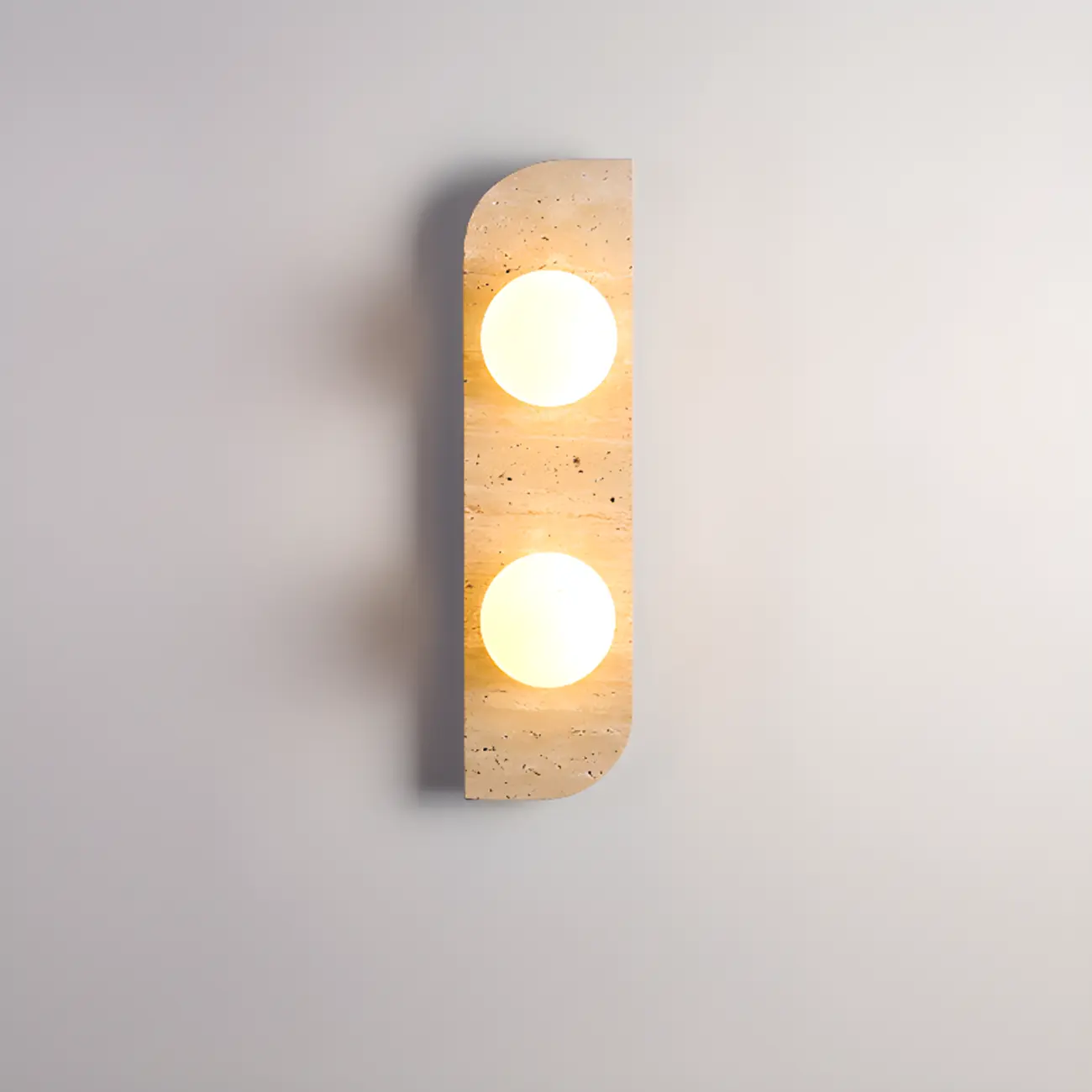 Modern Beige Stone Glass Globe Ambient Wall Sconce