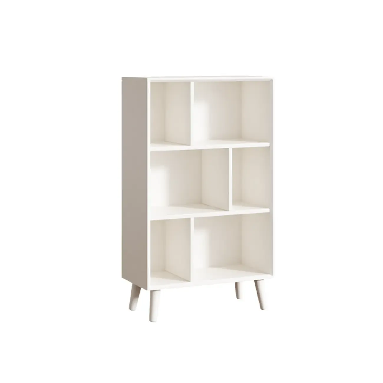 Modern Black Rubberwood Open Rectangle Bookcase