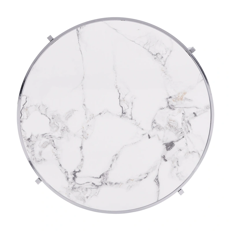 Modern Coffee Table With Sintered Stone Top and Sturdy Metal Frame