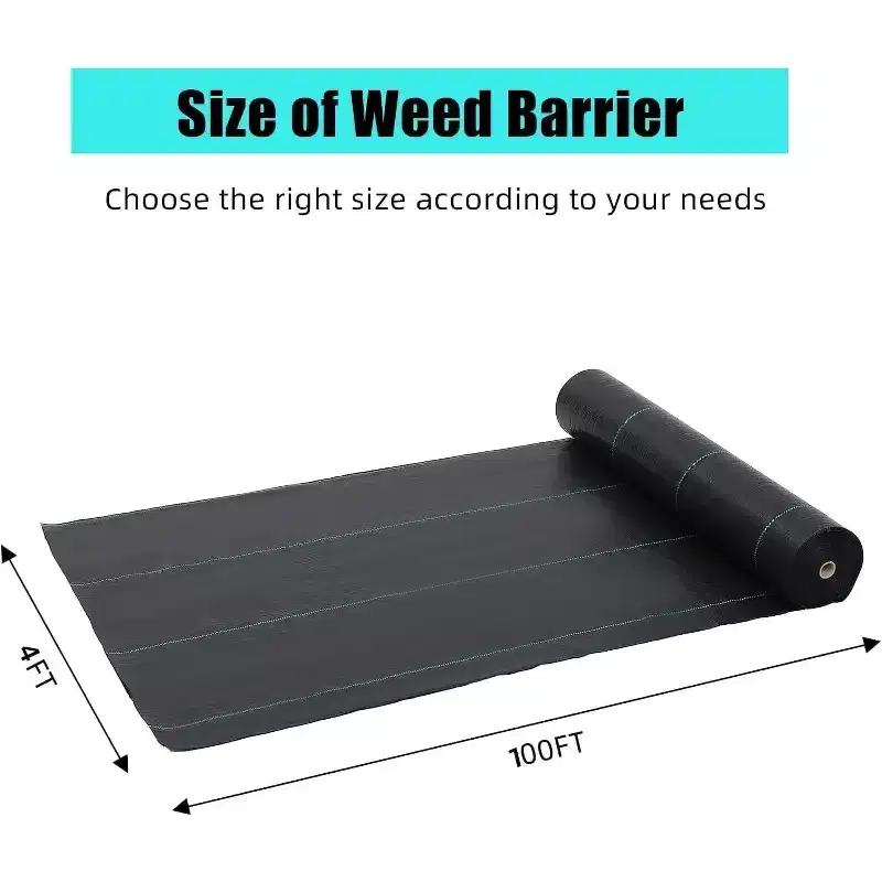 4ft x 100ft Garden Weed Barrier Landscape Fabric, 1.8oz Non-Woven Ground Cover for Flower Beds, Pathways, and Easy DIY Landscaping