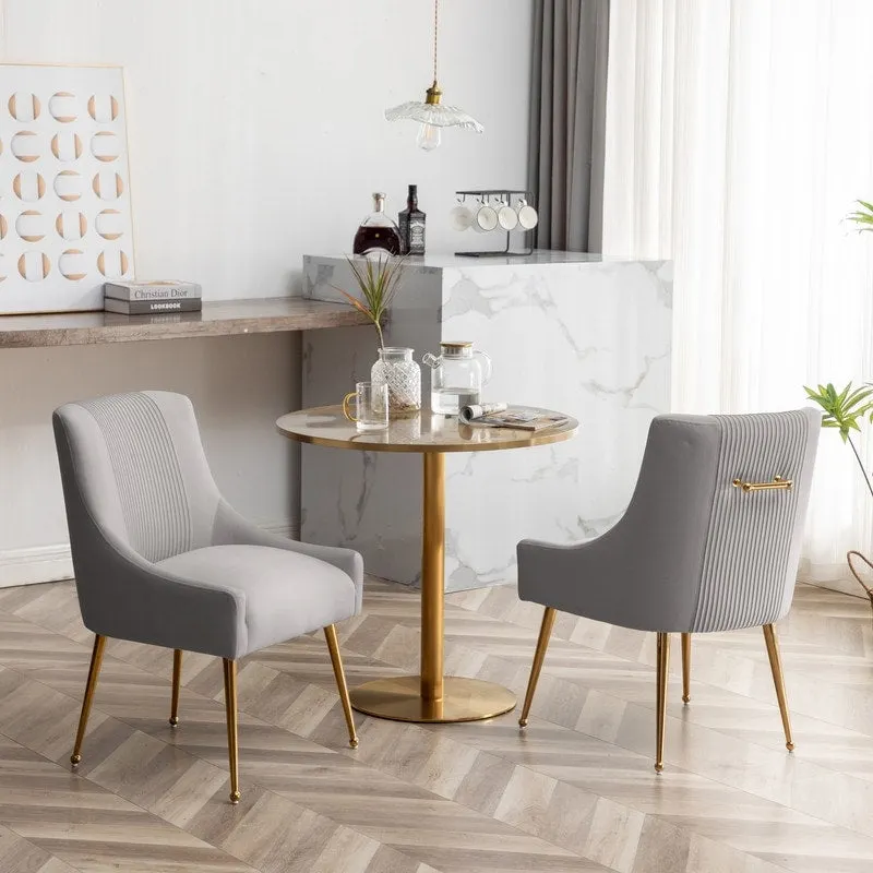 Upholstered Accent Chair Set of 2 with Rear Handle