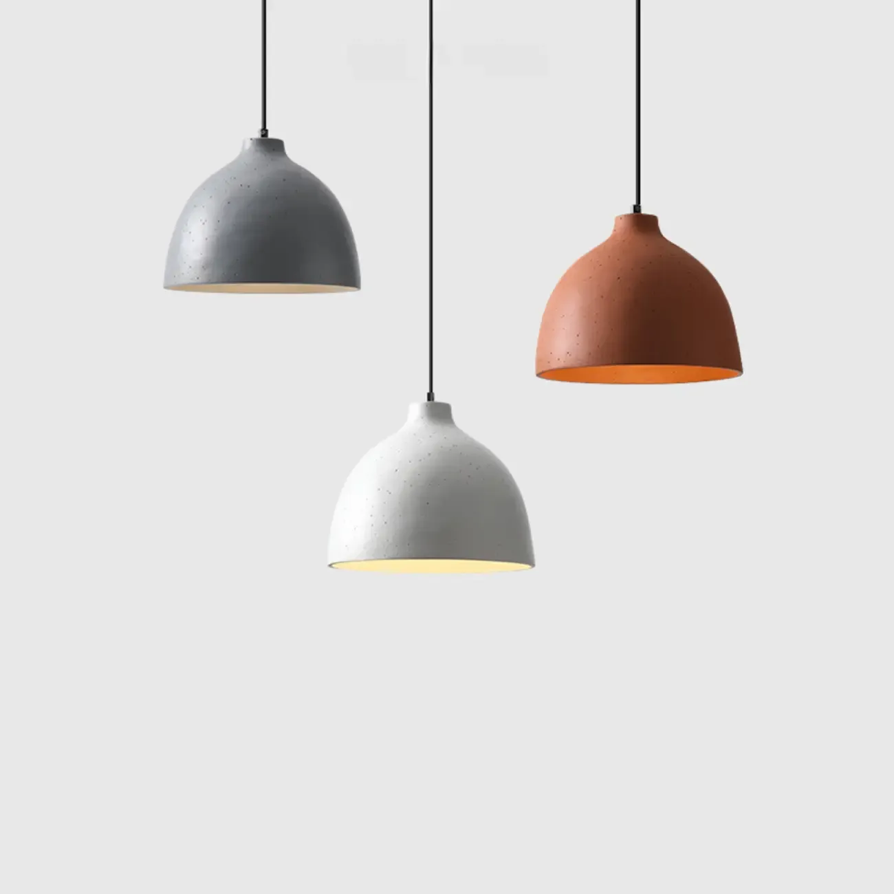 Nordic Metal LED Dome Pendant Lamp for Living Room