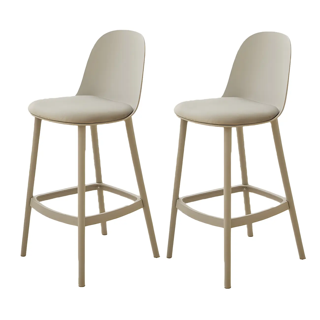 Modern Plastic Upholstered Bar Stool with Footrest