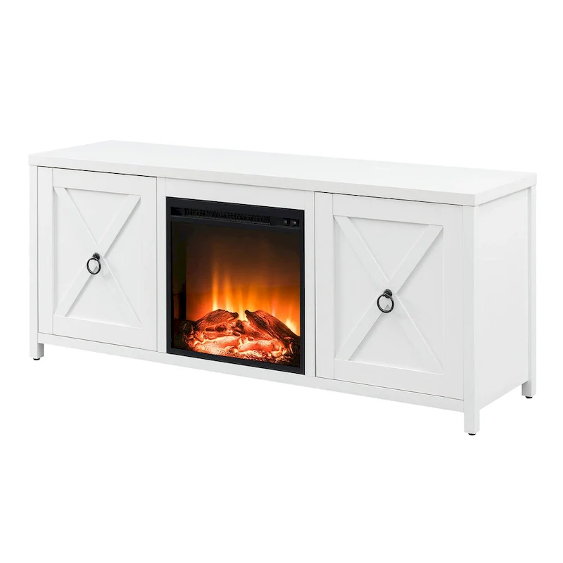 Granger 58  TV Stand with Log Fireplace Insert