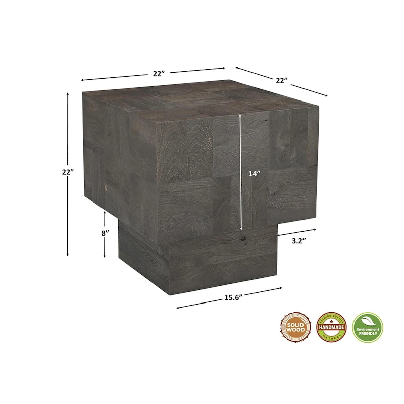 Caden Modern Solid Wood Side Table