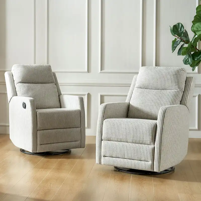 Diana Modern Polyester 360-degree Swivel Rocker Recliner Set of 2 by HULALA HOME