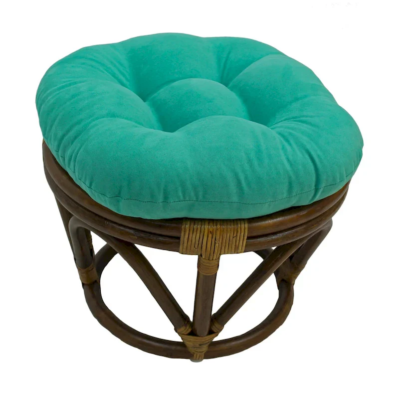 Bali 18-inch Footstool with Microsuede Cushion