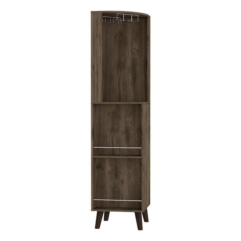 Corner Bar Cabinet for Kitchen, Dining Room,Living Room, Dark Brown
