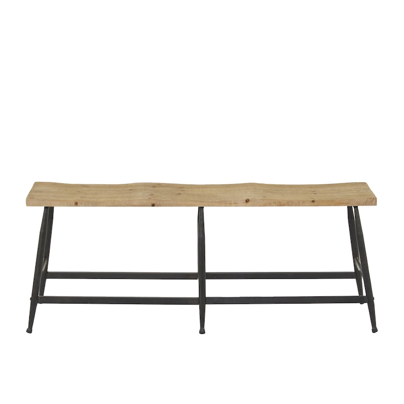 Metal Slim Home Bench - Brown - Roche River Decor