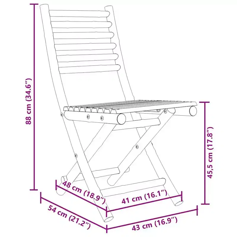 vidaXL Bistro Set Natural Bamboo Bamboo Compact Foldable Bistro Set
