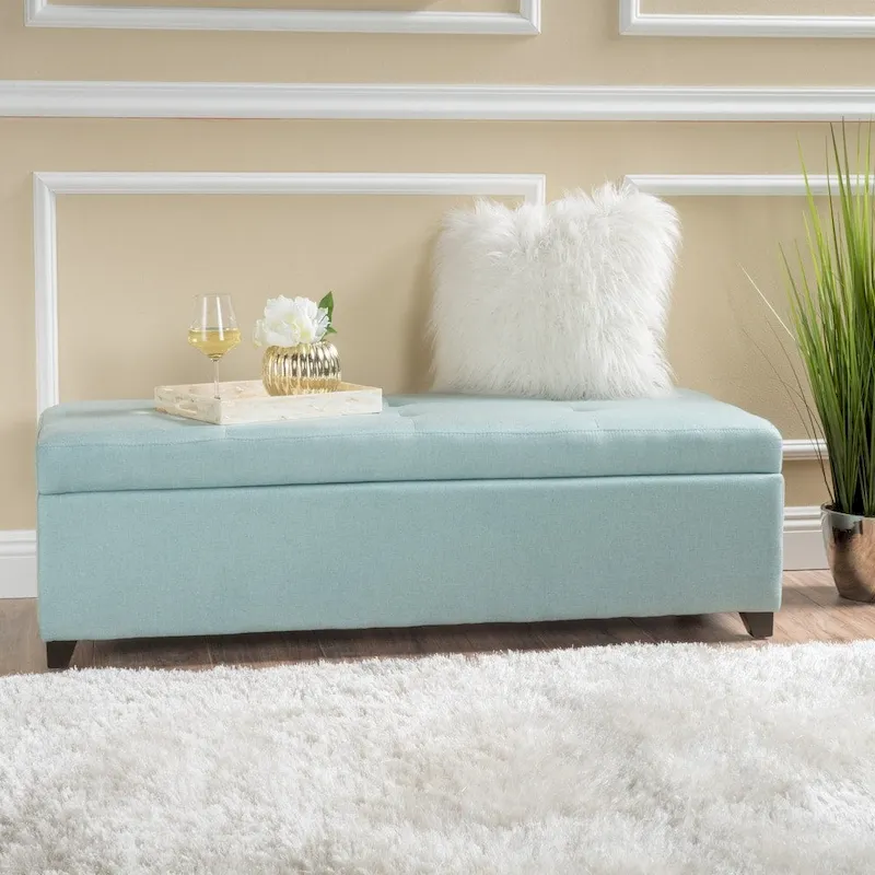 Design fabric storage bench