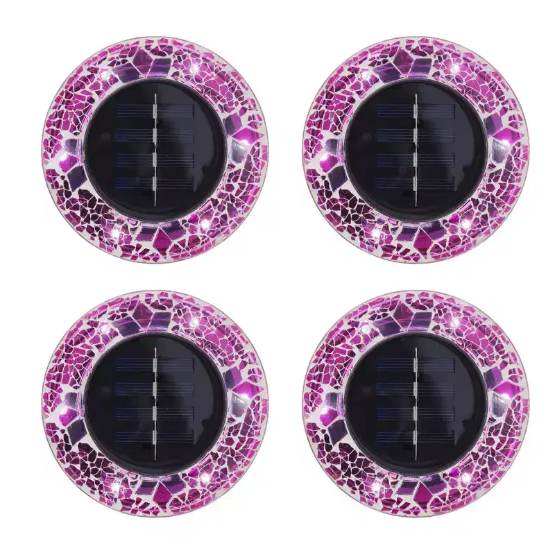 Bell + Howell 6 LED Round Mosaic Solar Powered Disk Lights with Auto On/Off