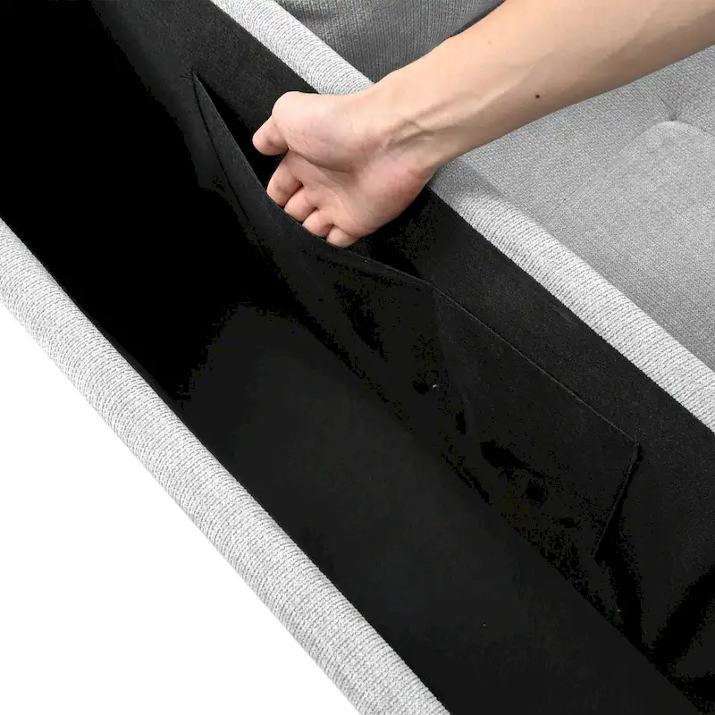 3-Seater Convertible Polyester Sofa Bed with Storage