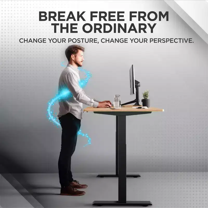 27 Electric Standing Desk with Adjustability Natural Bamboo - Uncaged Ergonomics